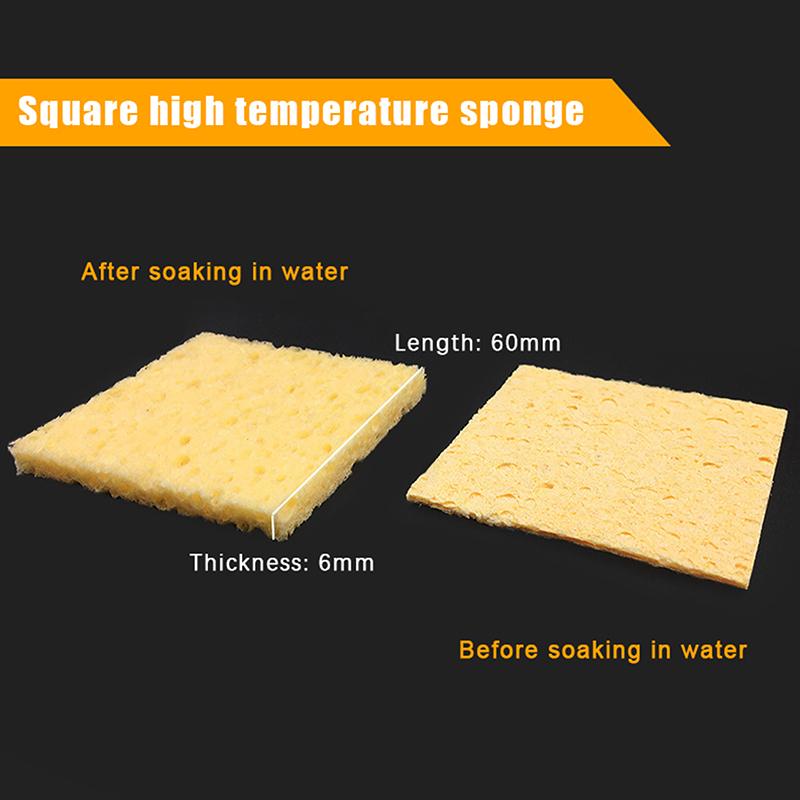 5Pcs Desoldering Soldering Iron Accessories 6*6CM Soldering Yellow Clean Sponge Solder Tip Cleaning Sponges Cleaner Pads