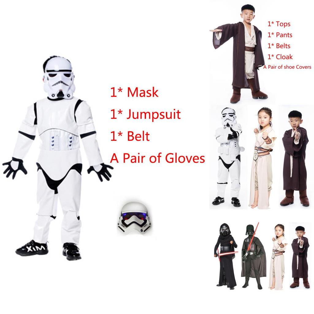 Costume Vader Darth Combinaison Enfant Combinaison Jedi Cape Masque Filles Cosplay