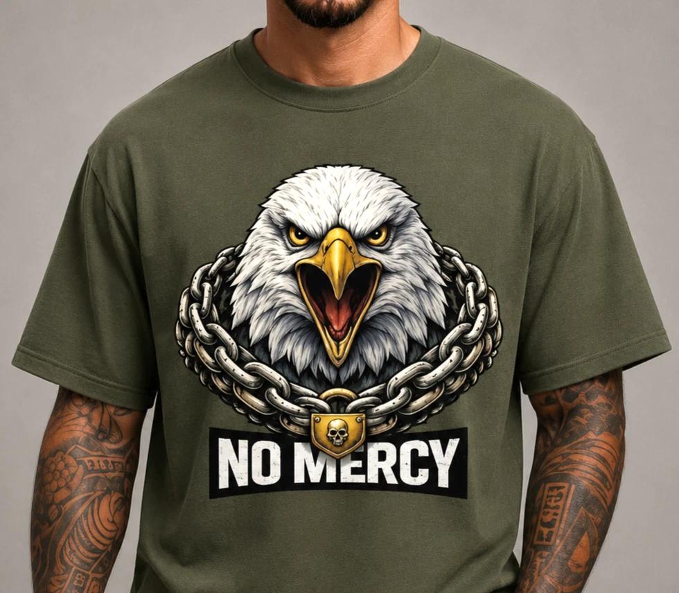 Bald Eagle No Mercy Shirt USA Patriotic American Pride Tee S