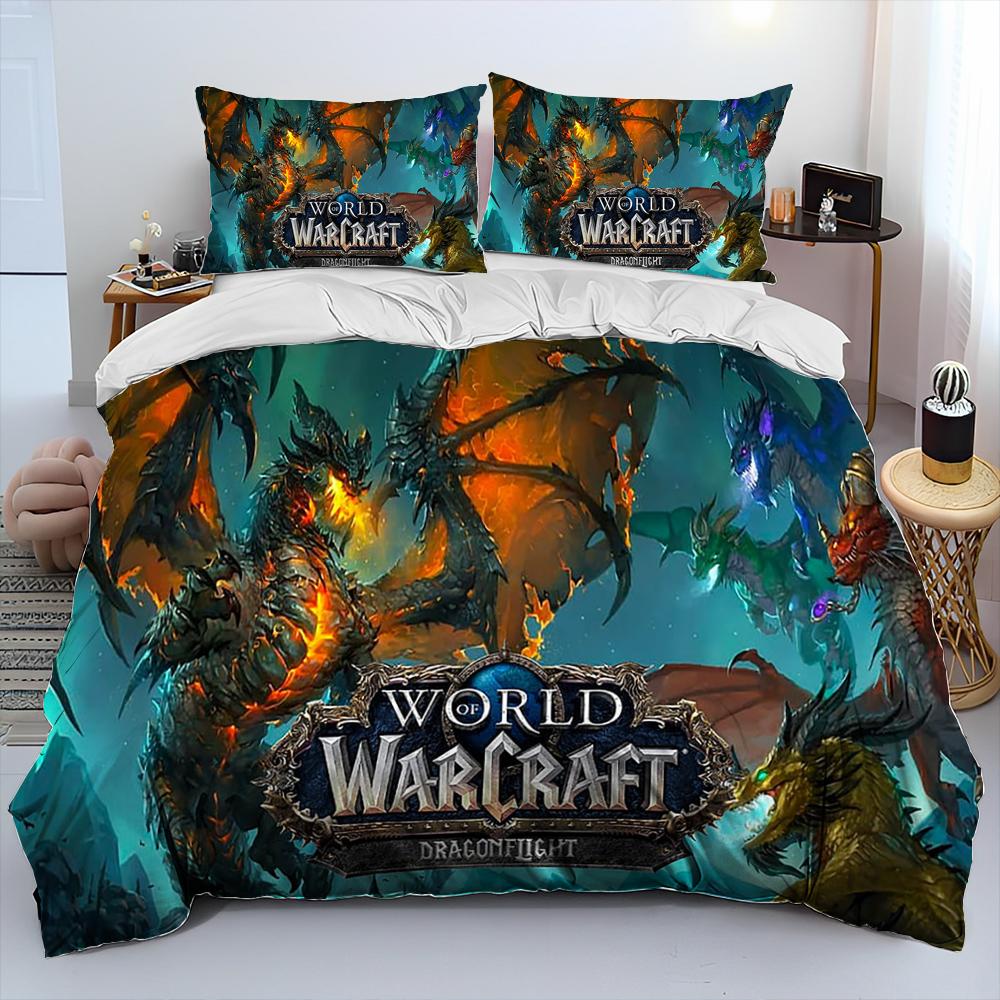 World of Warcraft,WOW ,Game Gamer Comforter Bedding Set,Duvet Cover Bed Set Quilt Cover Pillowcase,king Queen Size Bedding Set