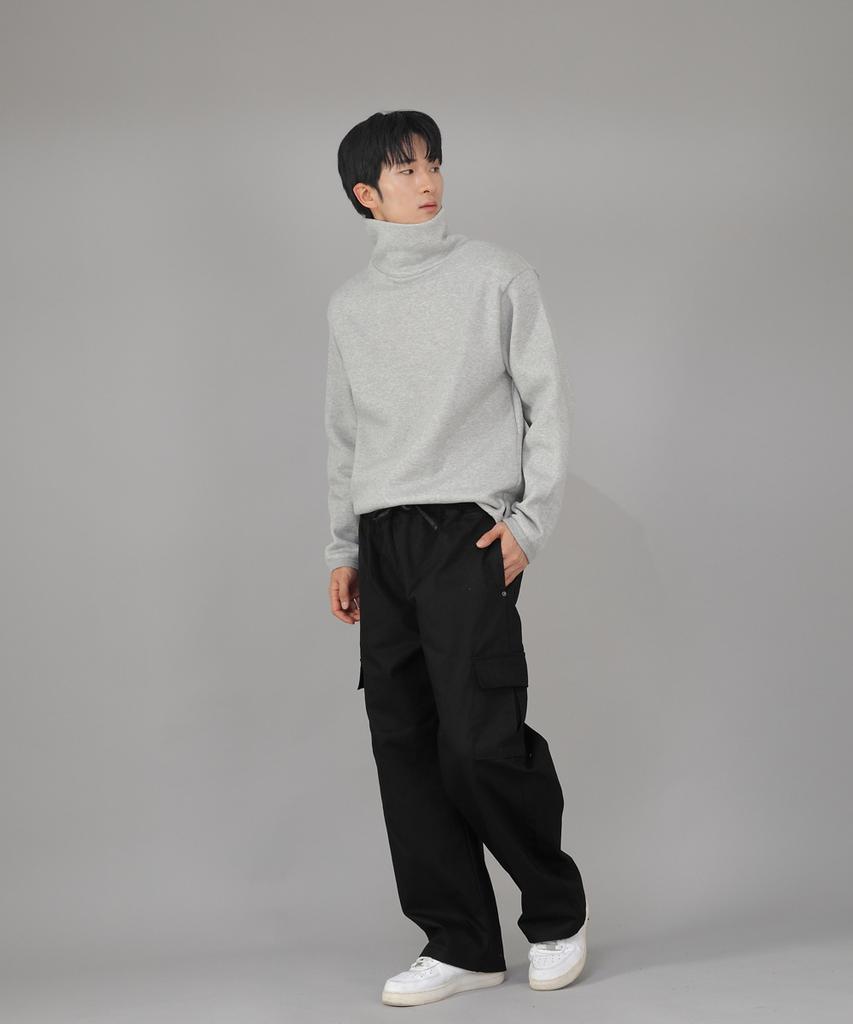 Seinteukeulu Warm-Up Loose Fit Brushed Turtleneck Plain Sweatshirt Wlp-839 Gray