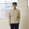 Monplisse [Men'S] Leather-Like Pleated Bomber Jacket [Ivory]