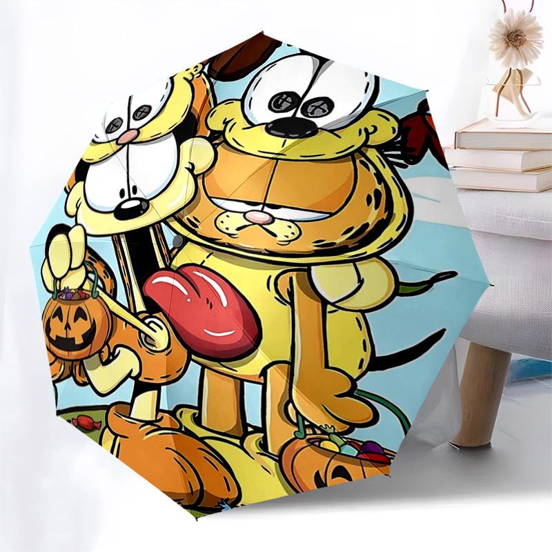 

1pc Halloween Pumpkin Candy Basket with Automatic Opening Umbrella, Portable Folding Design, 8-Bone Iron Frame Outdoor Umbrella, Perfect Gift for Fans