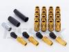 ESSEX M12 X Shell Pack of 24 P1.5 6-Hole 2-Piece Nuts, Knurled, Gold,