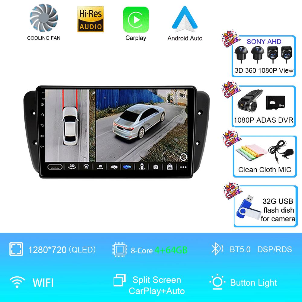 Android 14 Car Radio For Seat Ibiza MK4 6J SportCoupe Ecomotive Cupra 2009 2010 2011 2012 - 2016 QLED Screen Multimedia Player S