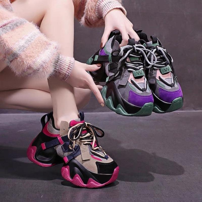 Fashion 2025 Running Shoes Women's Sports Shoes New Breathable Platform Shoes Woman Ladies Vulcanize Chunky Sneakers Zapatillas Mujer