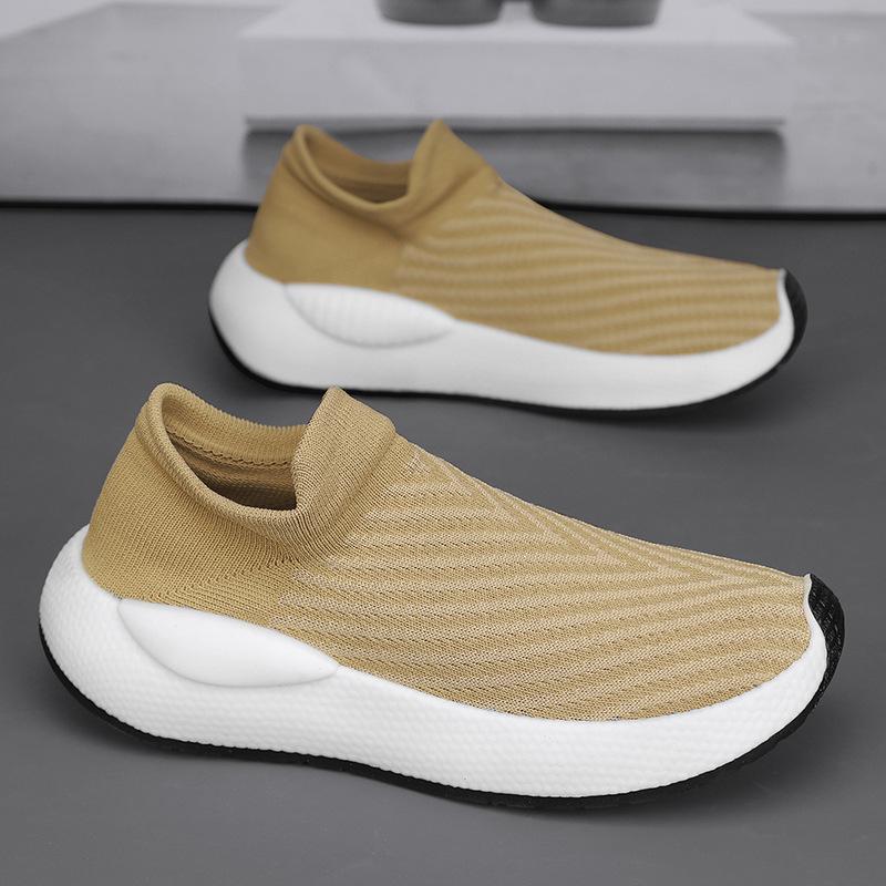Casual Shoes Summer Fly-woven Breathable Sports Shoes Lazy Shoes Soft Sole Lightweight Socks Shoes