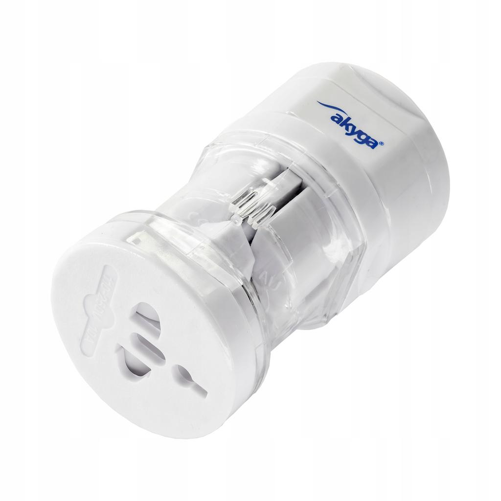 Adapter podróżny AC Akyga AK-AD-61 worldwide biały
