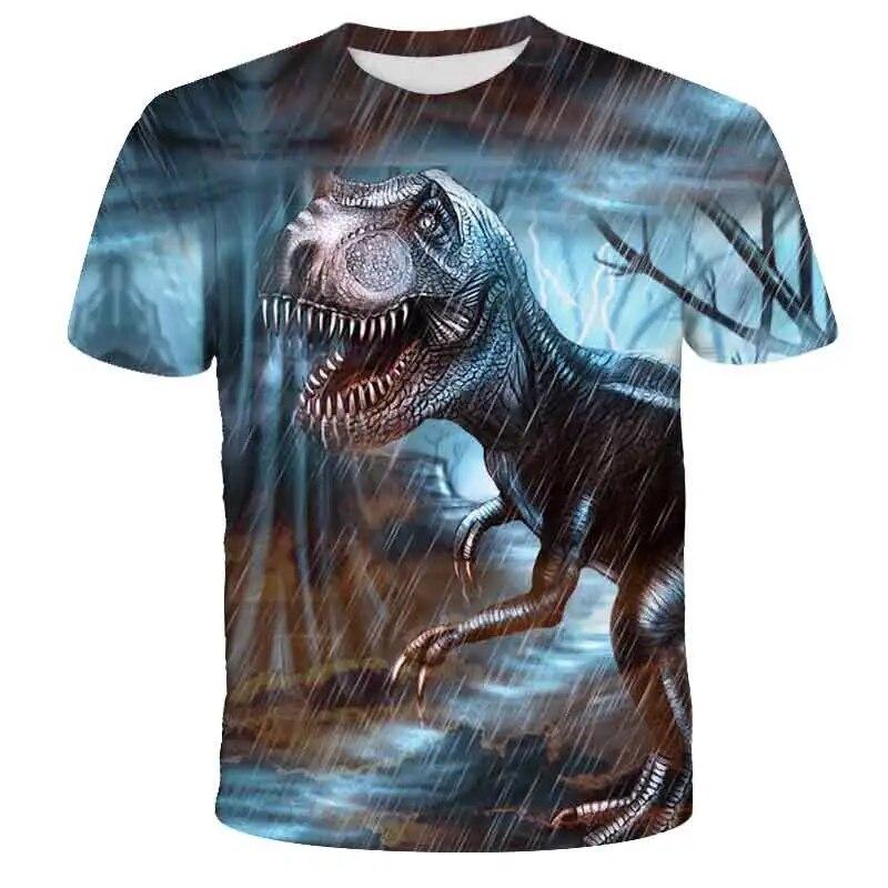 Summer Children's 3d Print T-Shirt Children Boys Girls Kid's Dinosaur Shirts Child Baby Cartoon Tee Top Jurassic Park Clothing