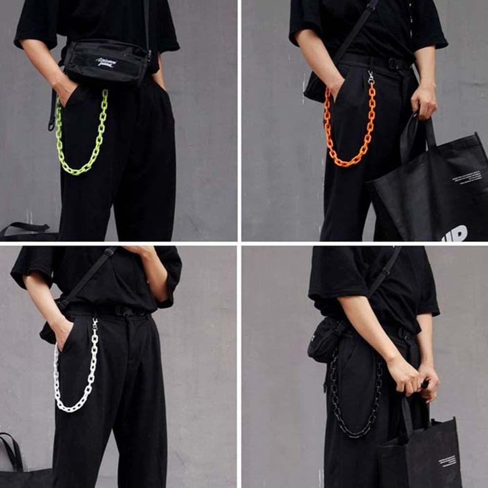 Acrylic Chains Plastic Hip Hop Punk Style Waist Chains Plastic Belts Double Layer Pants Chains