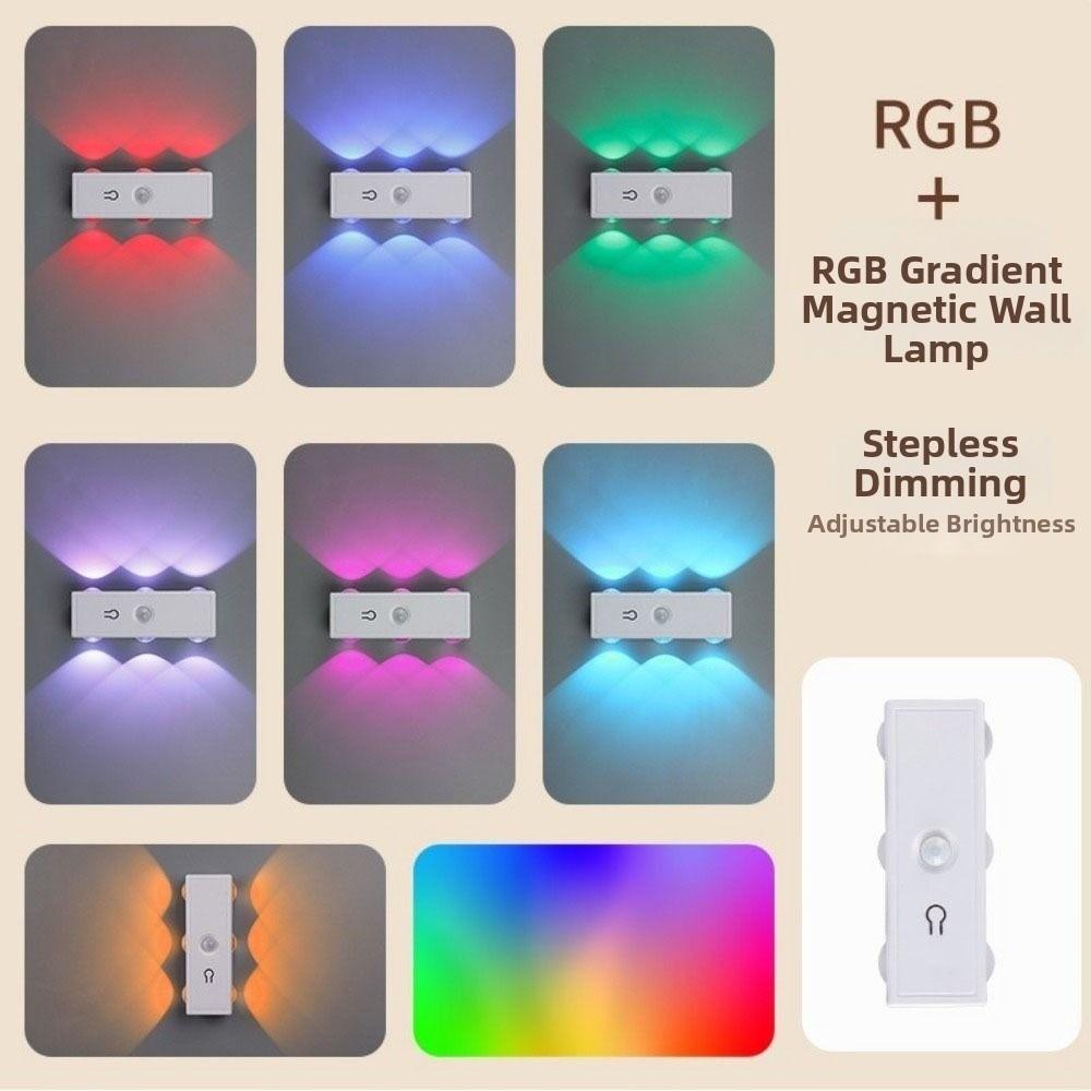 Magnetic Rechargeable Night Light USB Rechargeable Under Cabinet Light RGB Wall Lamp Hallway