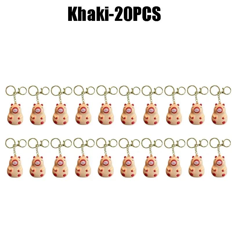 Capybara Pinch Music Toy Blowing Bubble Keychain Girls Capybara Doll Decompression Toys Children's Schoolbag Pendant