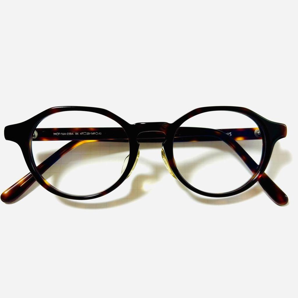 Used JINS Glasses Tortoiseshell Pattern Boston Type Blue Light No Prescription