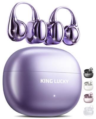 Bezprzewodowe słuchawki Bluetooth King Lucky z otwartym uchem i mankietami na uszy, odporne na upadki, wodoodporne IPX5, wbudowany mikrofon, szybkie ładowanie, wyciek dźwięku
