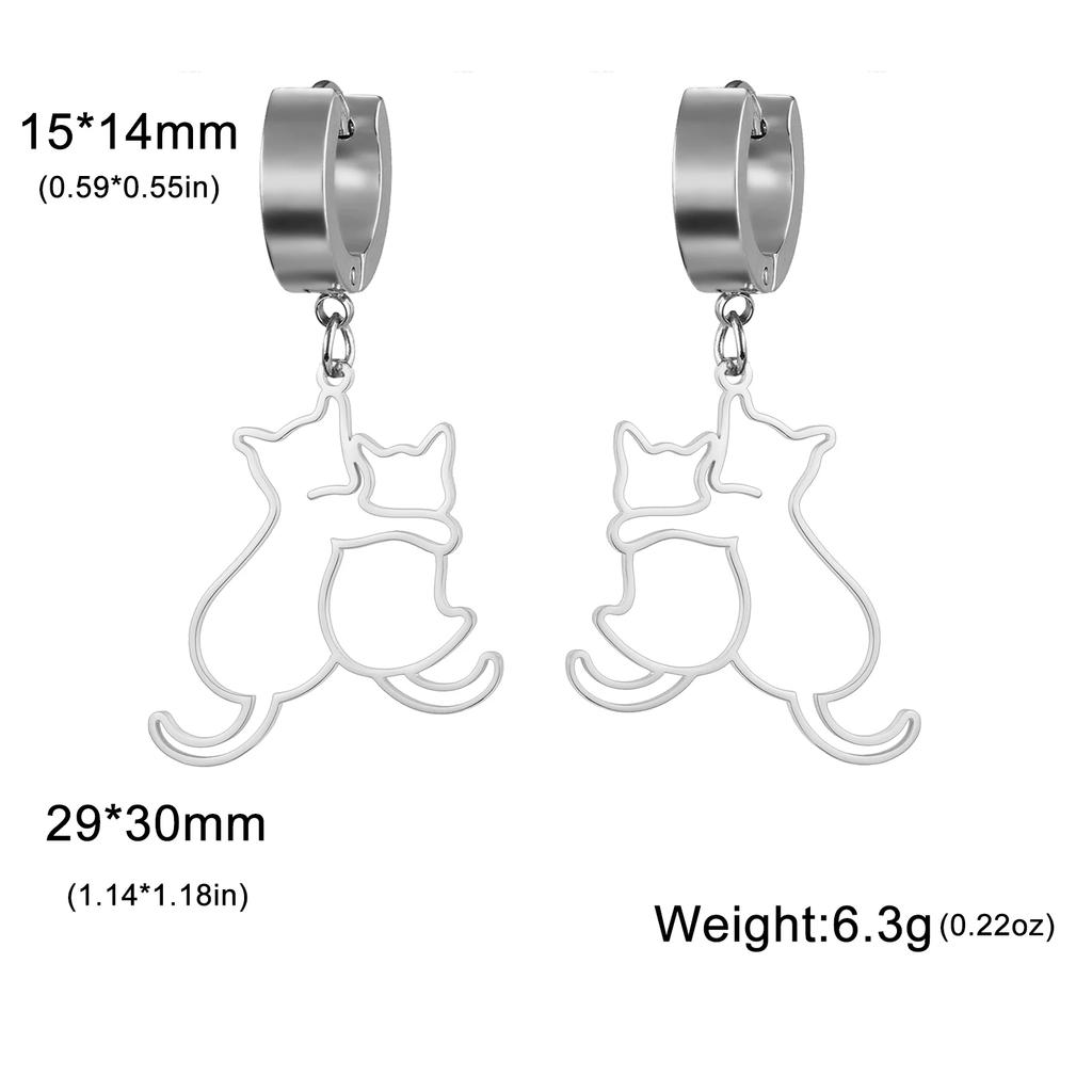 Cazador Hugging Cats Kittens Earrings for Women Stainless Steel Cute Dog Dangle Earrings 2026 Trend Jewelry Birthday Gift