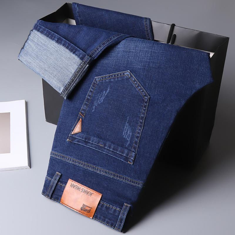 Modische Jeans Herren Frühling und Sommer Neue Hosen für Männer mittleren Alters Lockere Gerade Herrenhosen Business Vielseitig Elastisch Dünne Sektion Hosen