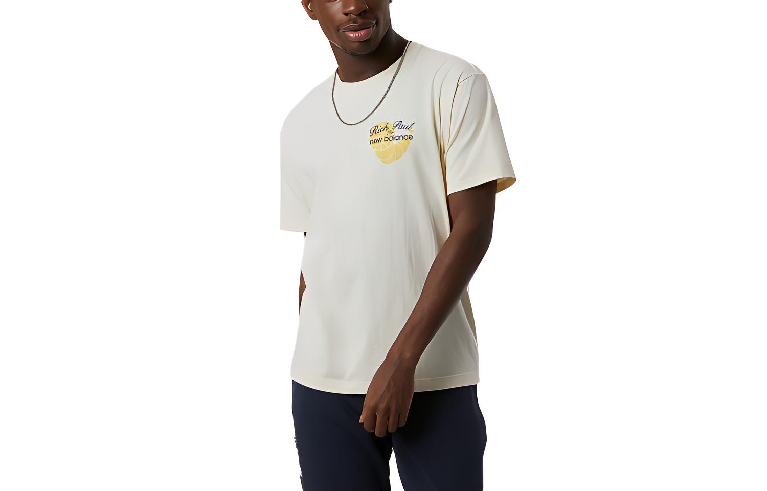 New Balance New Balance X Rich Paul T Shirts Men s Ecru Crew Neck Moderate Straight Fit MT13923-MCU M