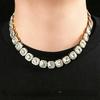 Men's Square Glass 12mm Necklace Rock Chain Hip Hop Trend Men's Alloy Chain Necklace
