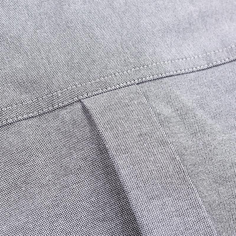 New Men's Oxford Shirts Long Sleeve 100% Cotton Solid Color Turn Down Collar Regular Fit Button-down Shirt Daily Men Clothing