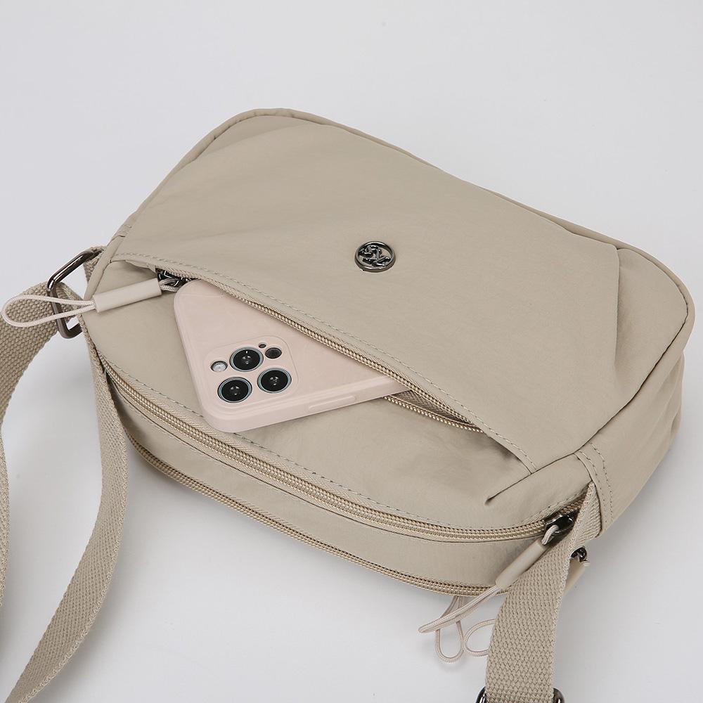 Nylon Kleine Tasche Mehrfachfächer Reißverschluss Kleine Quadratische Tasche Damen Schultertasche Umhängetasche