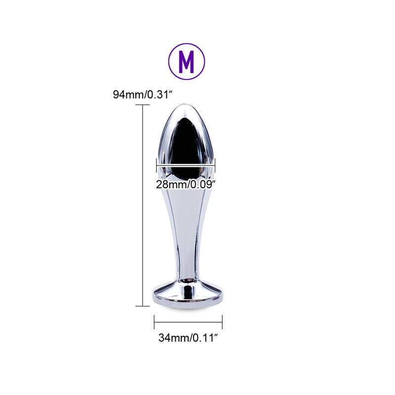 Drop Anal Plug For Women Aluminum Alloy Three Sizes Jewel Base Base Plug G-Point Massage Adult Sex Toys Male/Female 18+