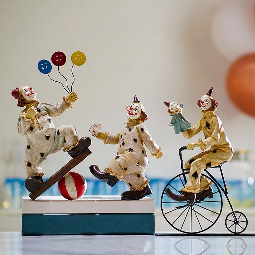 Figuras de payaso, Adornos, Decoraciones, Artesanías de resina para escritorio/entrada.
