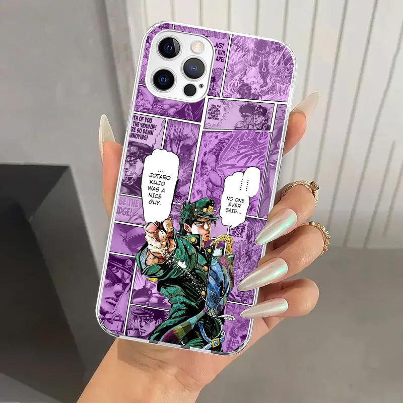 JoJo Bizarre Adventur Anime Phone Case for Iphone 16 15 14 13 12 Mini 11 Pro Max 16E X XS XR 7 Plus 8 SE 2020 Soft Funda Print S