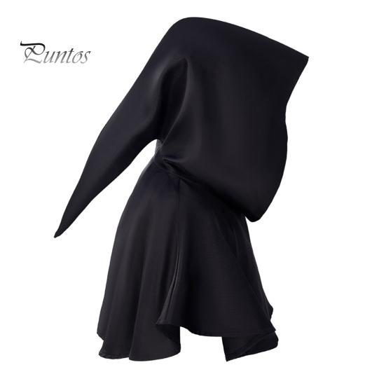 Halloween Cape Hood Middelalder Death Hat Ensfarget Retro mørk stil Cosplay kostyme Sceneshow Performance Sjal Cap