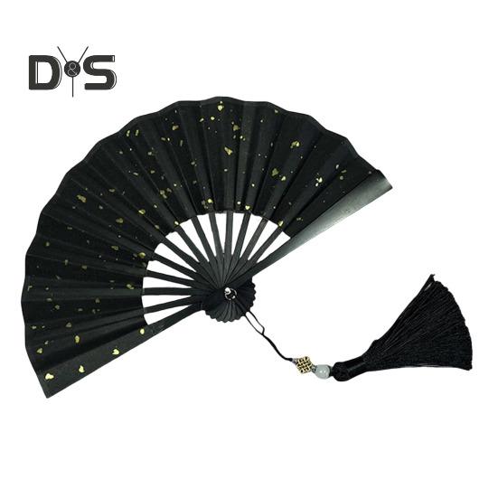 Mini składany wachlarz z frędzlami Lekki papierowy wachlarz ręczny w stylu chińskim Przenośny letni wachlarz chłodzący Dekoracja Akcesoria do kostiumu na imprezę