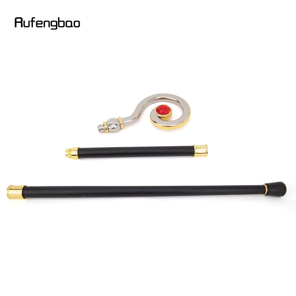 Golden White Hanger Red Diamond Fashion Stick Decorative Cane Elegant Fashion Cane Cosplay Alloy Crosier Vintage Stick 93cm