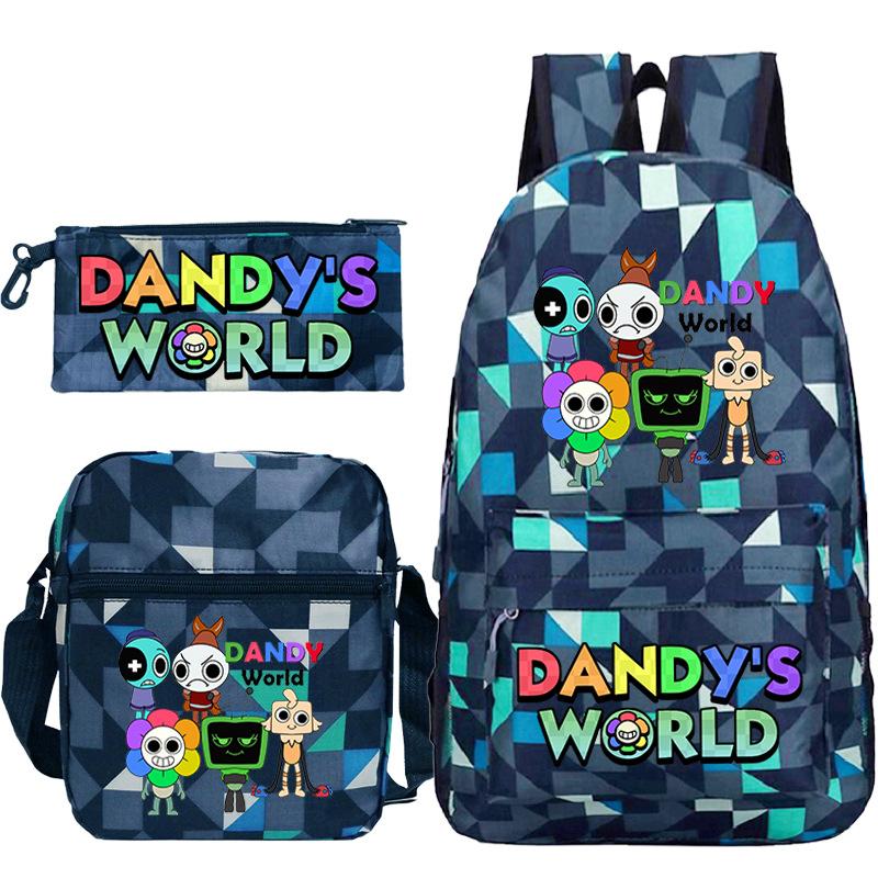 Dandy's world hot-selling children's backpack set, primary and secondary school bag, shoulder bag, casual pencil bag.