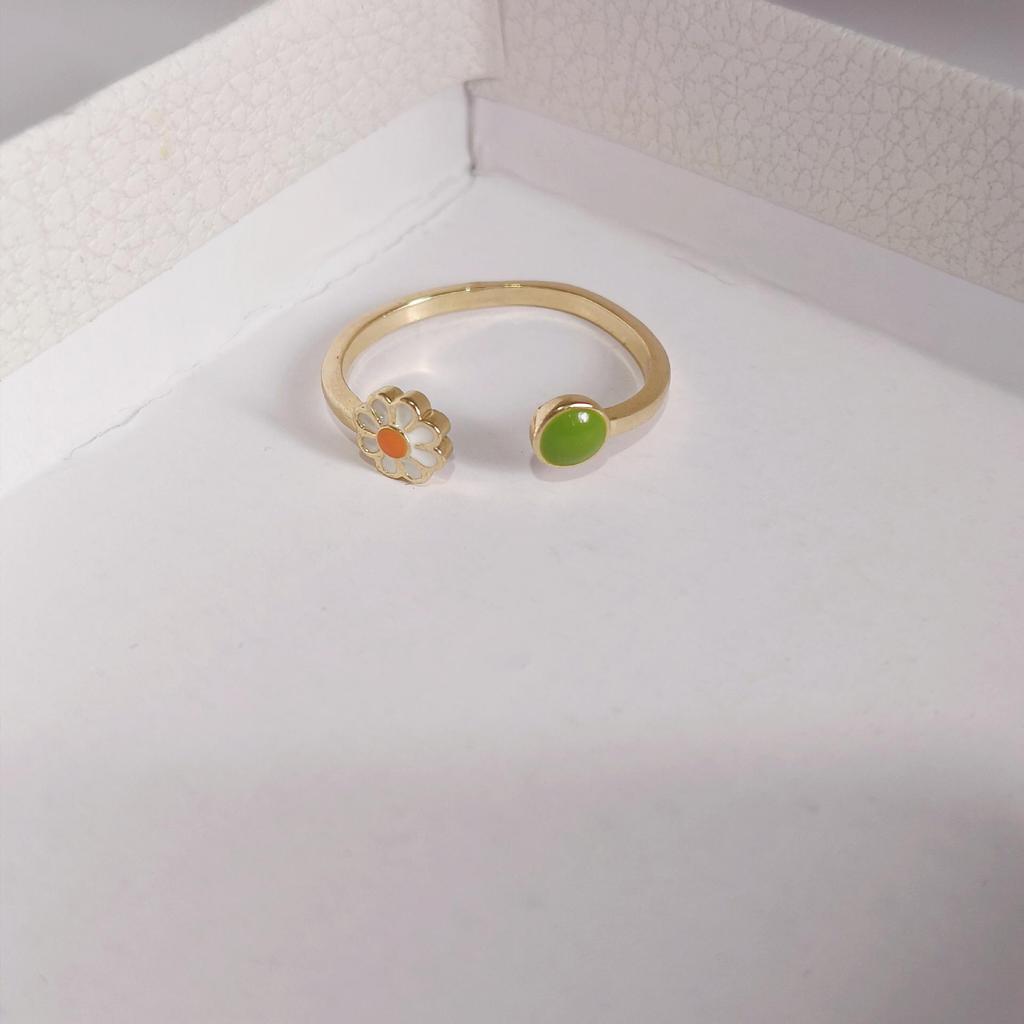 Summer Fresh Daisy Drop Ring: Versatile, Stylish Korean Design for Women