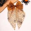 Orange Hair Accessories Dark Style Spider Web Hair Bows Halloween Hair Clip  Dance Event