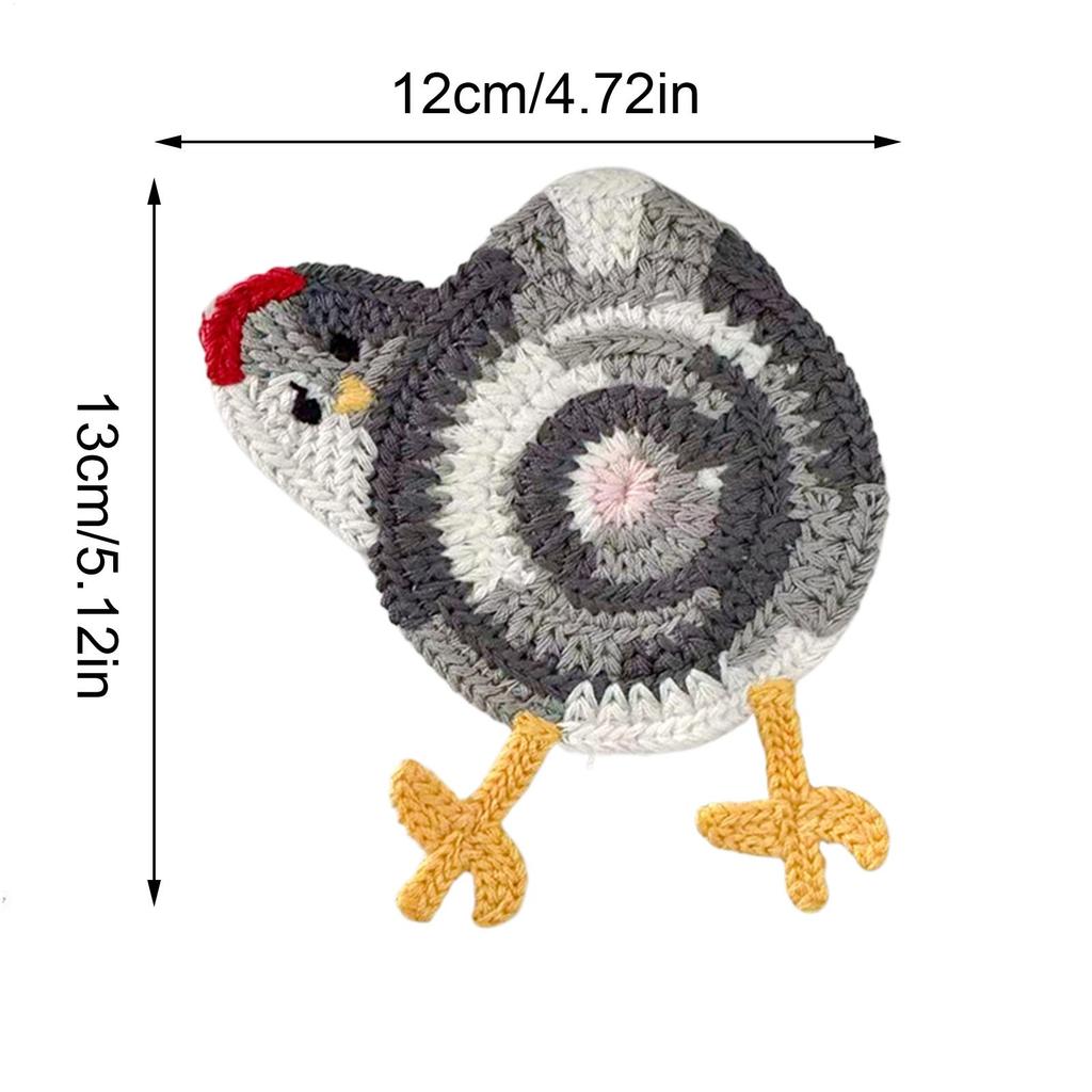 Chick Coasters Heat Resistant Absorbent Drink Coaster Crochet Style Placemats for Kitchen Table Desk Bar Coffee Cup Home Decor
