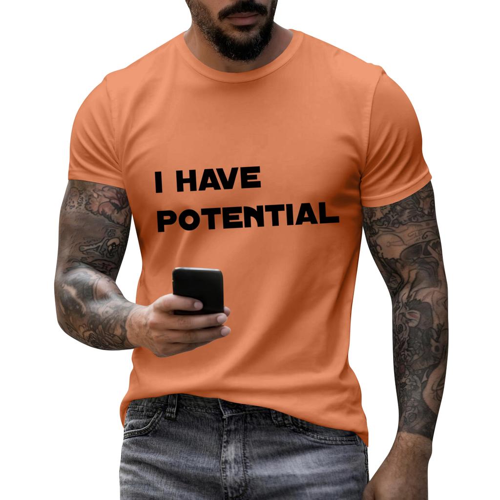 Men's Casual Letter Print Short-Sleeve T-Shirt