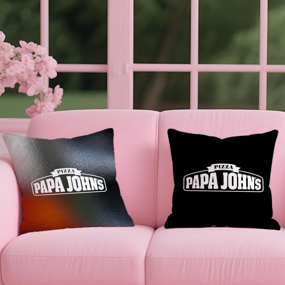Papa John's Cushion Cover Reversible Plush Pillow Cover – For car, sofa, bedroom, perfect as a gift.