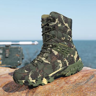 Bottes Tactiques Désert Hautes pour Homme Style Rétro Bottes de Moto Chaussures d'Extérieur Randonnée Camping Bottines Confortables Taille 39-46