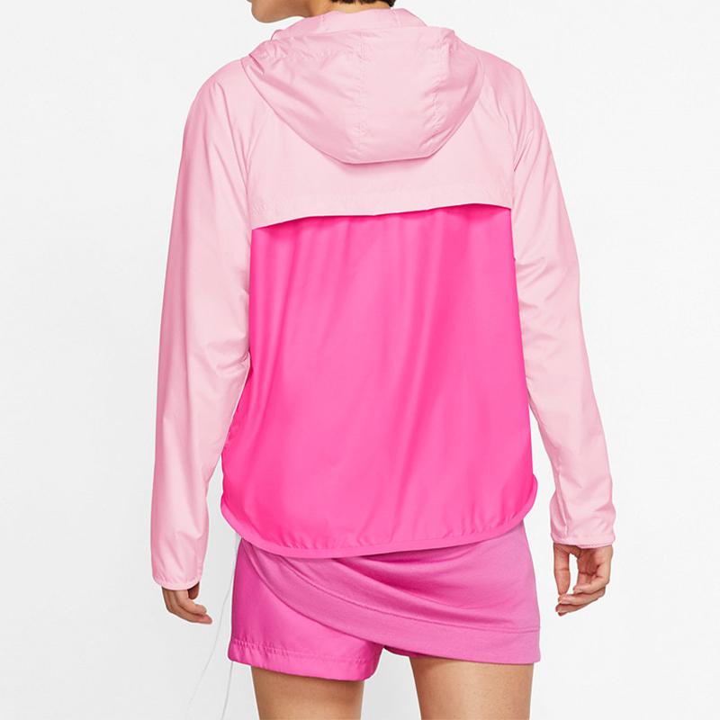 Nike Color Block Zip-Up Hooded Jacket Women Jackets Pink BV3940-664