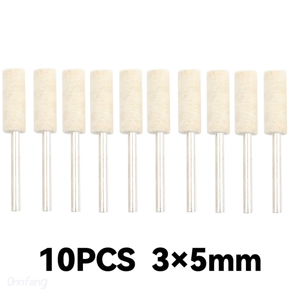 10Pcs/5Pcs Wool Felt Mounted Polishing Buffing Wheel OD 3-10mm Grinding Head for Dremel Drill Rotary Tool 3mm Shank