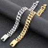 316L Stainless Steel 12MM Width Cuban Chain Bracelet for Men Hiphop Men's Bracelets With CZ Birthday Jewelry Gifts for Boyfriend