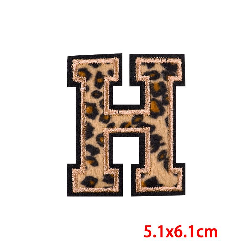 Leopard Print Letters Patch Iron On Patches For Clothing DIY Brand Name Patches On Clothes Fusible Patch For Clothes Stickers