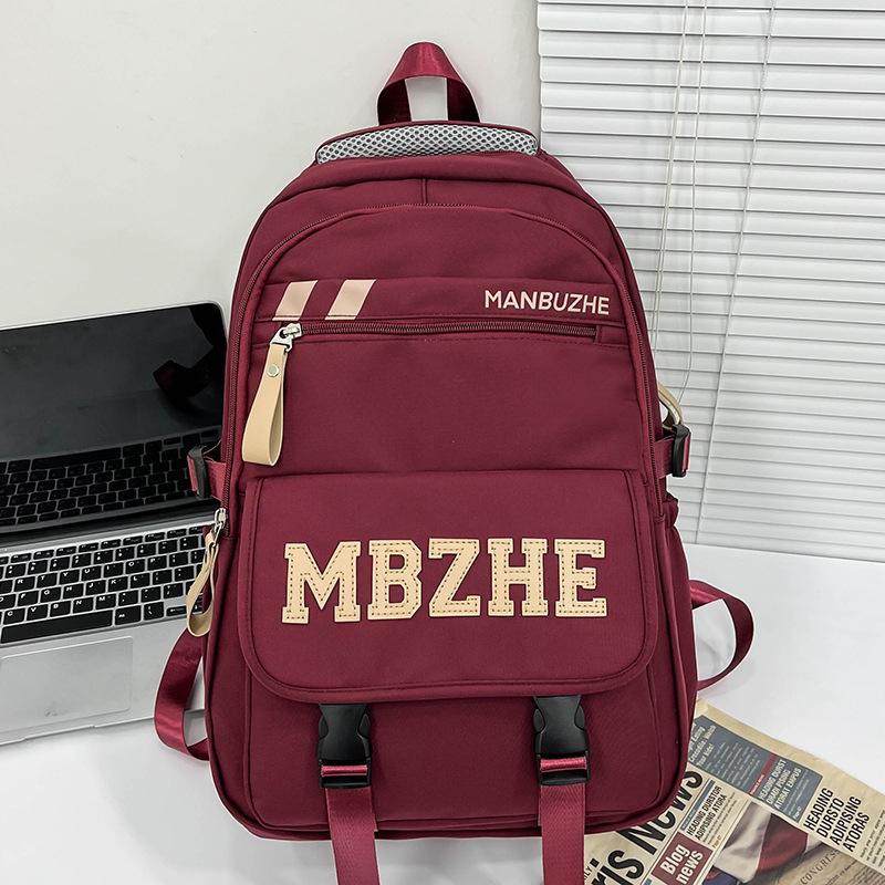School bag children primary school girls burgundy junior high school backpack middle school student college student backpack