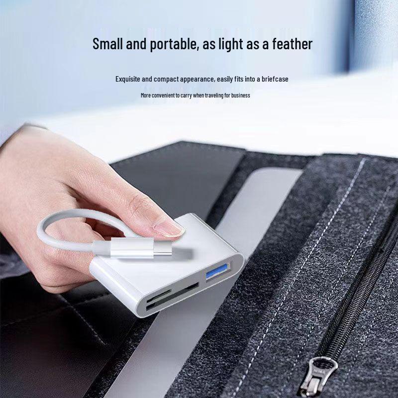3-in-1 Multifunctional OTG Card Reader - Type-C, TF & SD Card Compatible with Mobile Phones & Computers