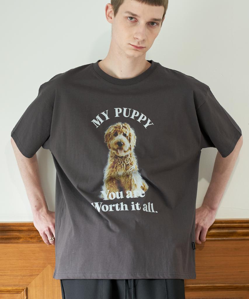 TRIP LE SENS My Puppy Oversized Short Sleeve Tee_Charcoal