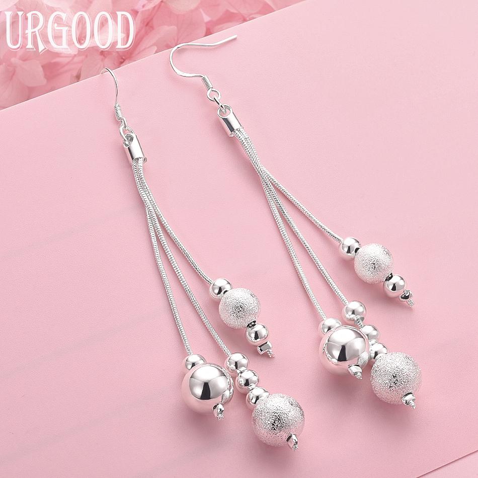 

Подвеска-бусина из стерлингового серебра 925 пробы, серьги с проколами, свадебные украшения 9.50*0.80cm