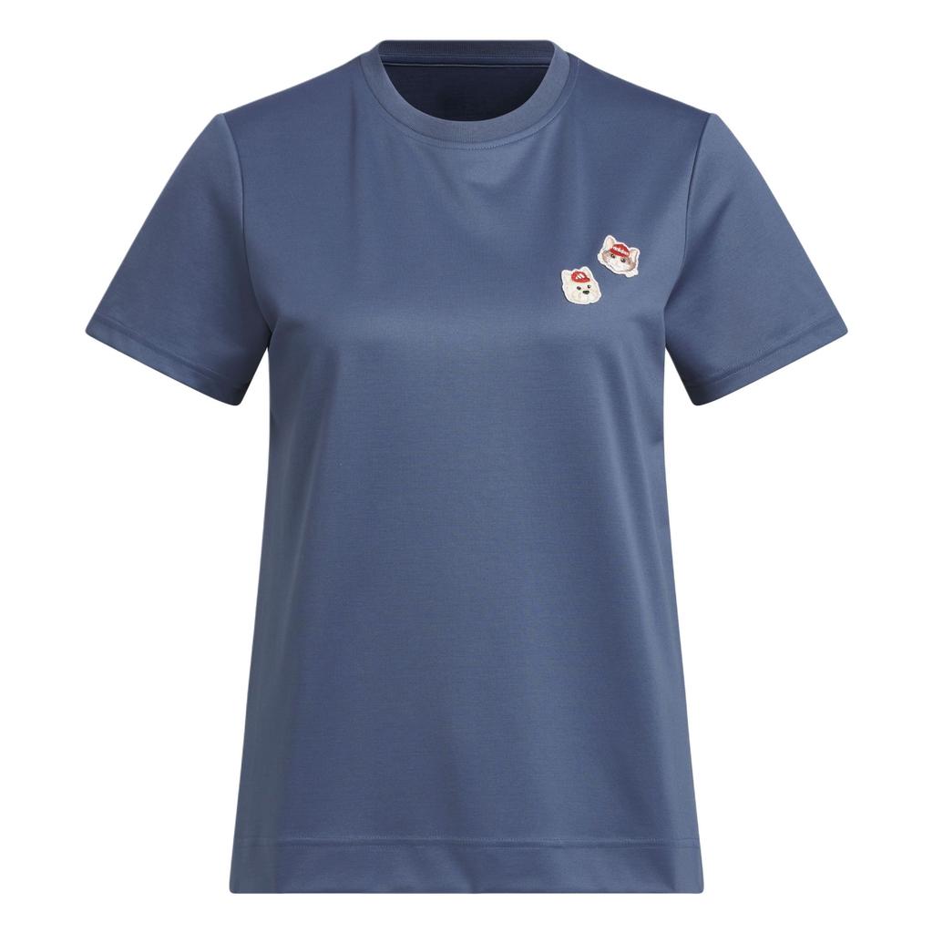 Adidas Graphic Cartoon Embroidered Sports Casual Short Sleeve T-Shirt Women Tops Ink-Blue JD5252