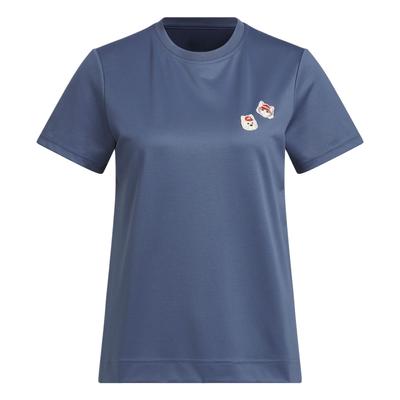 Graphic Cartoon Embroidered Sports Casual Short Sleeve T-Shirt Women Tops Ink-Blue JD5252