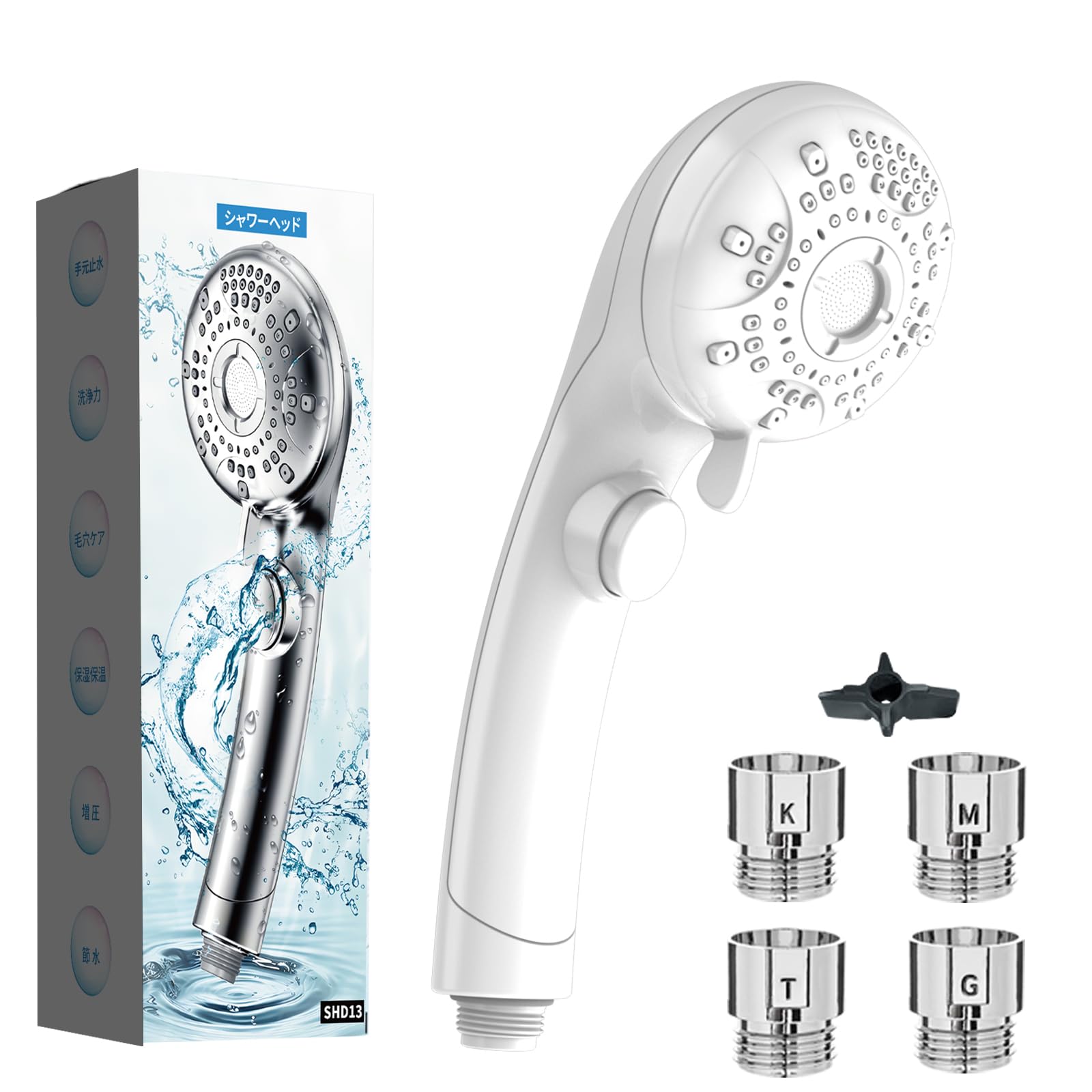 

Душ Kamozulo Микро Нано Хлорированная Вода Высокое Давление Экономия Воды 6 Режимов Режим Водяного Тумана Загрязнения Пор Высокая Очистка Кожа Красивая 4 Типа белый