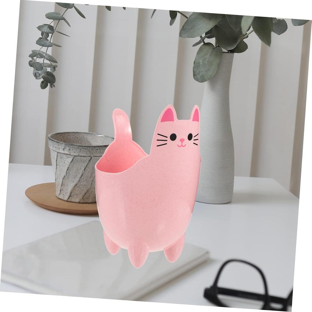 cat Shaped Trash can Kitchen Garbage bin Cartoon Waste Basket Dorm Trash can Tiny Trash can Little Trash can Mini Desktop Wastebasket Pen Container