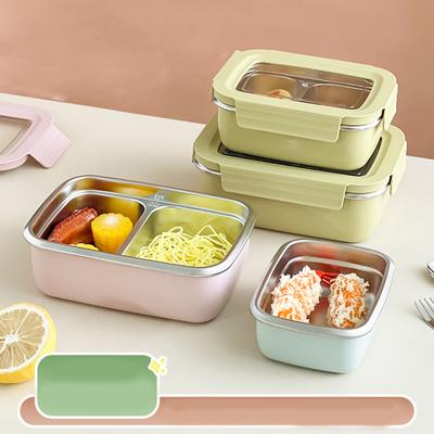 Dělený bento box s odnímatelným víkem, studentský, přenosný, s velkou kapacitou, vzduchotěsný na oběd